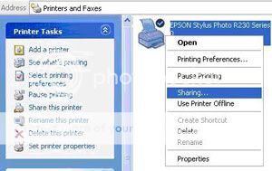 Cara sharing printer
